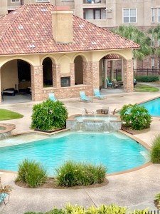 Apartments in Baton Rouge, LA -  Pool with Fountain, Patio Area and Clubhouse                             